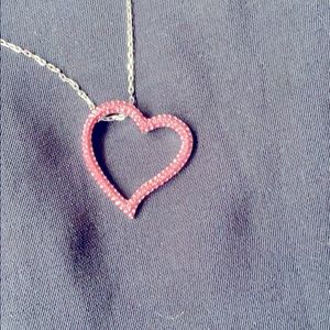 Pink Swarovski Heart Necklace